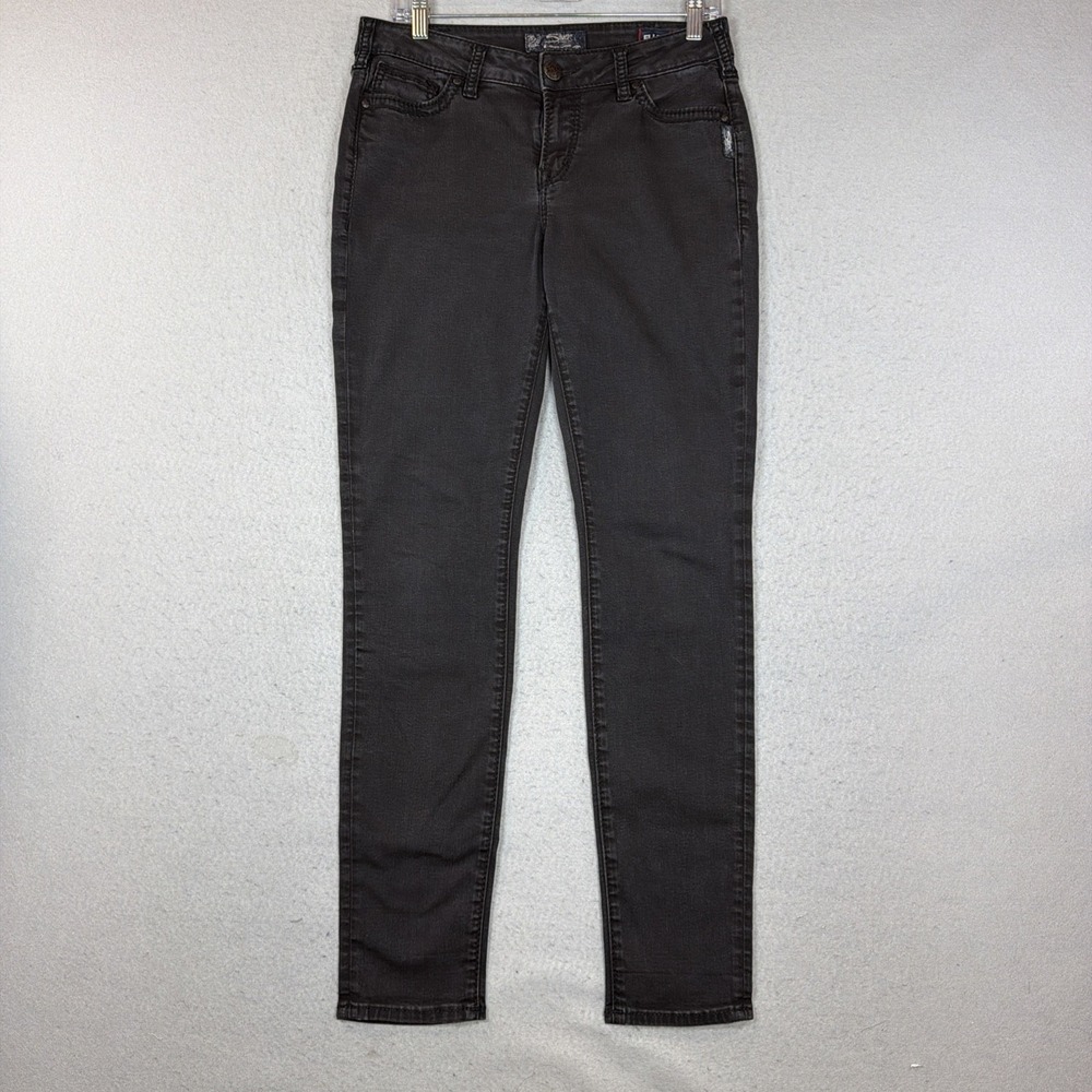 Silver Jeans Co Suki Mid Super Skinny Fluid Denim Jeans Women Black Size 30